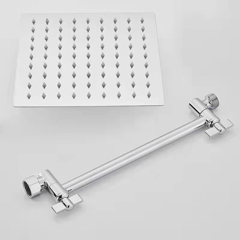 Avtoit | Silver Square Fixed Shower Head Modern Style Wall Mounted Shower Head