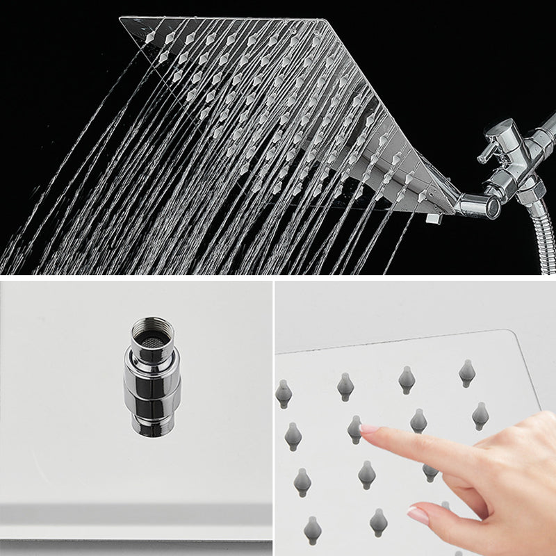 Avtoit | Silver Square Fixed Shower Head Modern Style Wall Mounted Shower Head