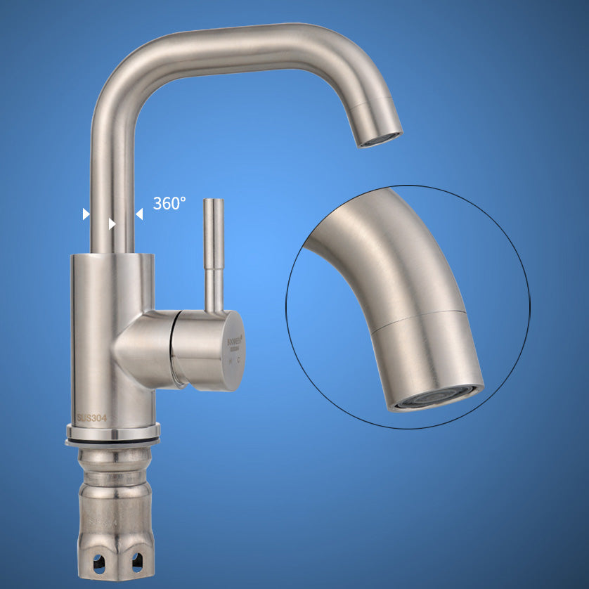 Avtoit | Swivel Bathroom Faucet Contemporary Design Vessel Faucet with Stainless Steel