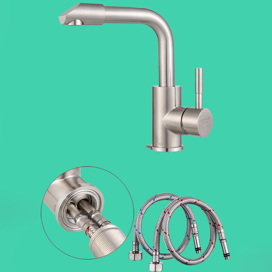 Avtoit | Swivel Bathroom Faucet Contemporary Design Vessel Faucet with Stainless Steel