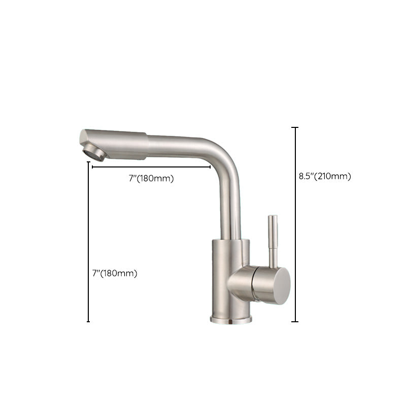 Avtoit | Swivel Bathroom Faucet Contemporary Design Vessel Faucet with Stainless Steel