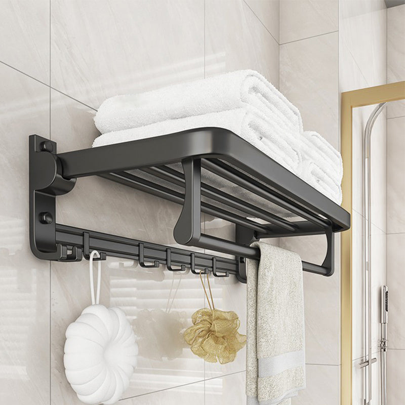 Avtoit | Chrome/Black Classic Bathroom Accessory Set Modern Bath Shelf/Towel Bar & Paper Holder