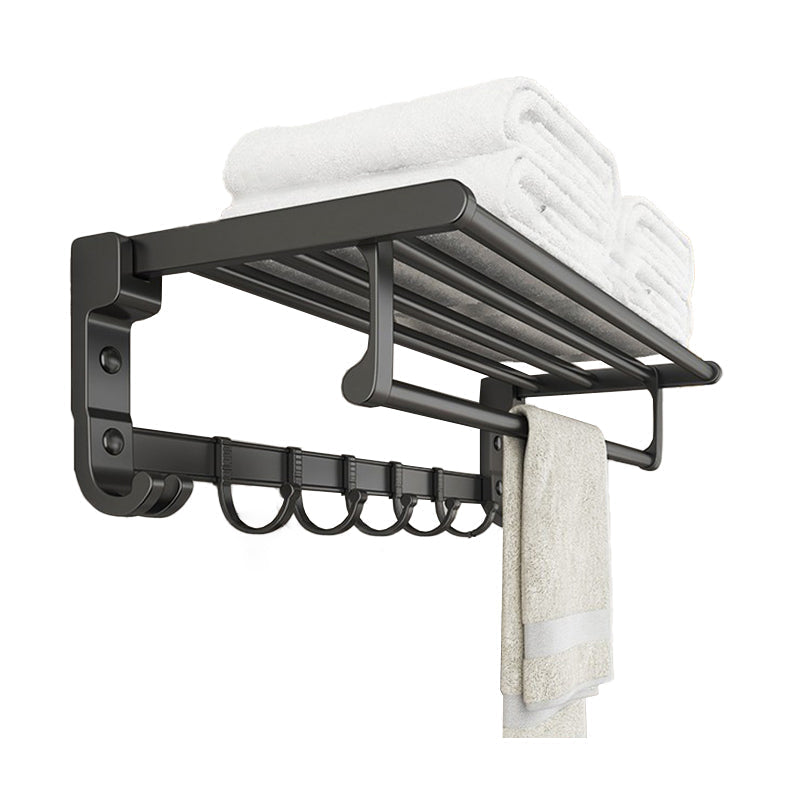 Avtoit | Chrome/Black Classic Bathroom Accessory Set Modern Bath Shelf/Towel Bar & Paper Holder