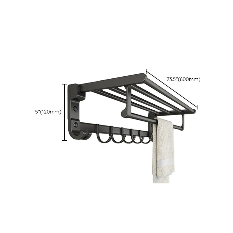 Avtoit | Chrome/Black Classic Bathroom Accessory Set Modern Bath Shelf/Towel Bar & Paper Holder