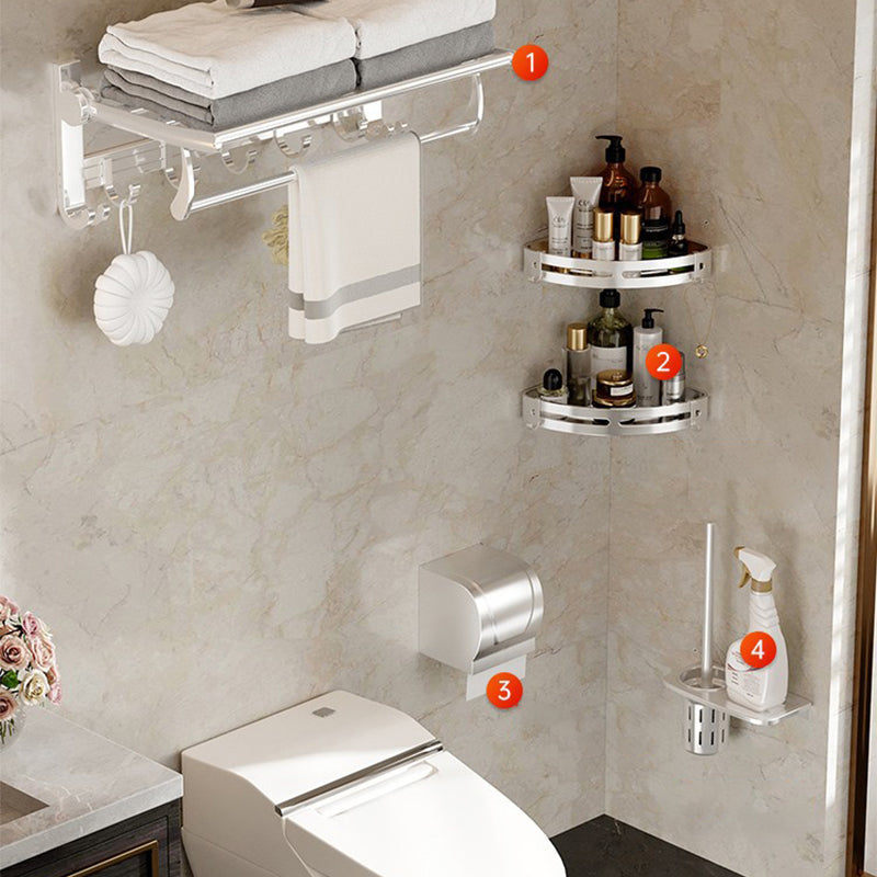 Avtoit | Modern Polished Chrome Bathroom Accessories Set Bath Shelf/Towel Holder/Paper Holder included