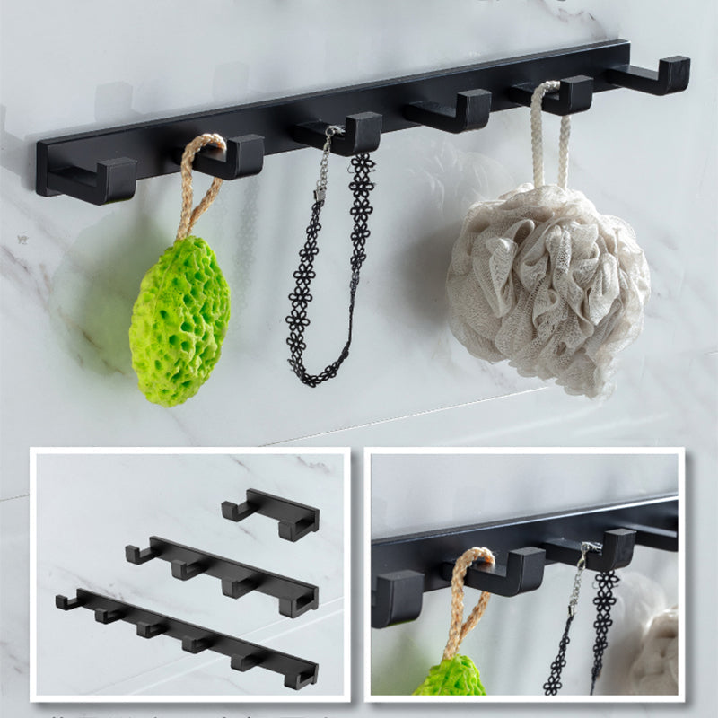 Avtoit | Modern Classic Bathroom Accessories Set in Stainless Steel Matte Black Bathrobe Hook/Towel Ring Bar
