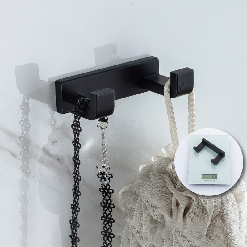 Avtoit | Modern Classic Bathroom Accessories Set in Stainless Steel Matte Black Bathrobe Hook/Towel Ring Bar