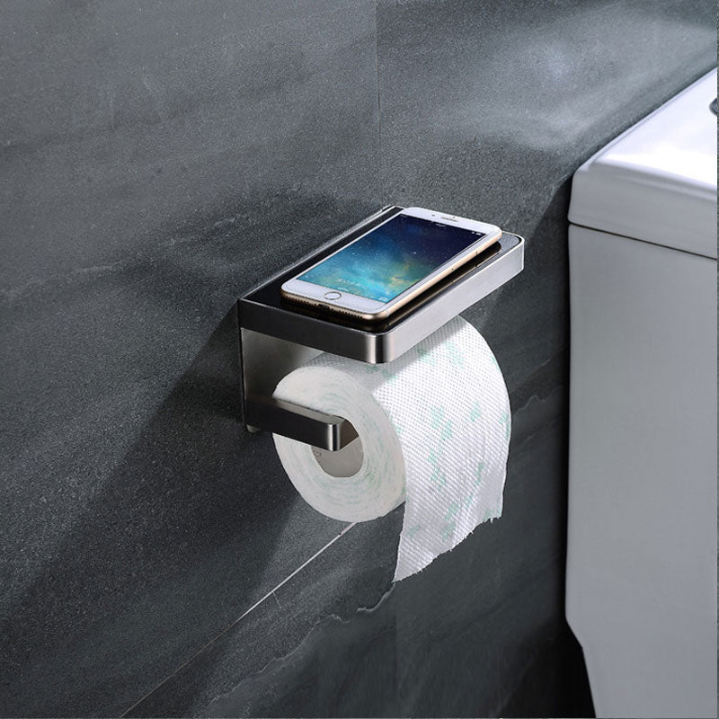 Avtoit | Polished Chrome Modern Bathroom Accessory Set made of Stainless Steel Towel Holder/Soap Dish