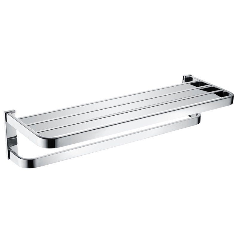 Avtoit | Polished Chrome Modern Bathroom Accessory Set made of Stainless Steel Towel Holder/Soap Dish