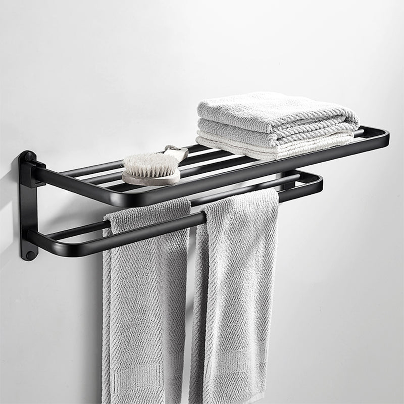 Avtoit | Modern Classic Bathroom Hardware Set Matte Black Bathrobe/Towel Bar & Bathroom Shelf