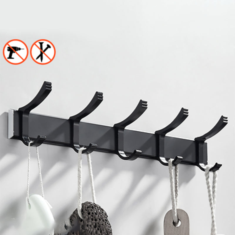 Avtoit | Modern Classic Bathroom Hardware Set Matte Black Bathrobe/Towel Bar & Bathroom Shelf