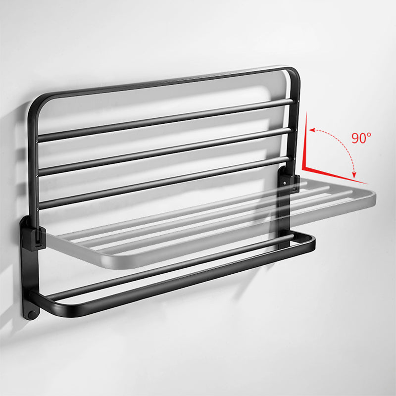 Avtoit | Modern Classic Bathroom Hardware Set Matte Black Bathrobe/Towel Bar & Bathroom Shelf