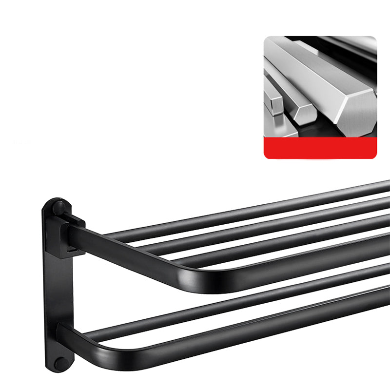 Avtoit | Modern Classic Bathroom Hardware Set Matte Black Bathrobe/Towel Bar & Bathroom Shelf