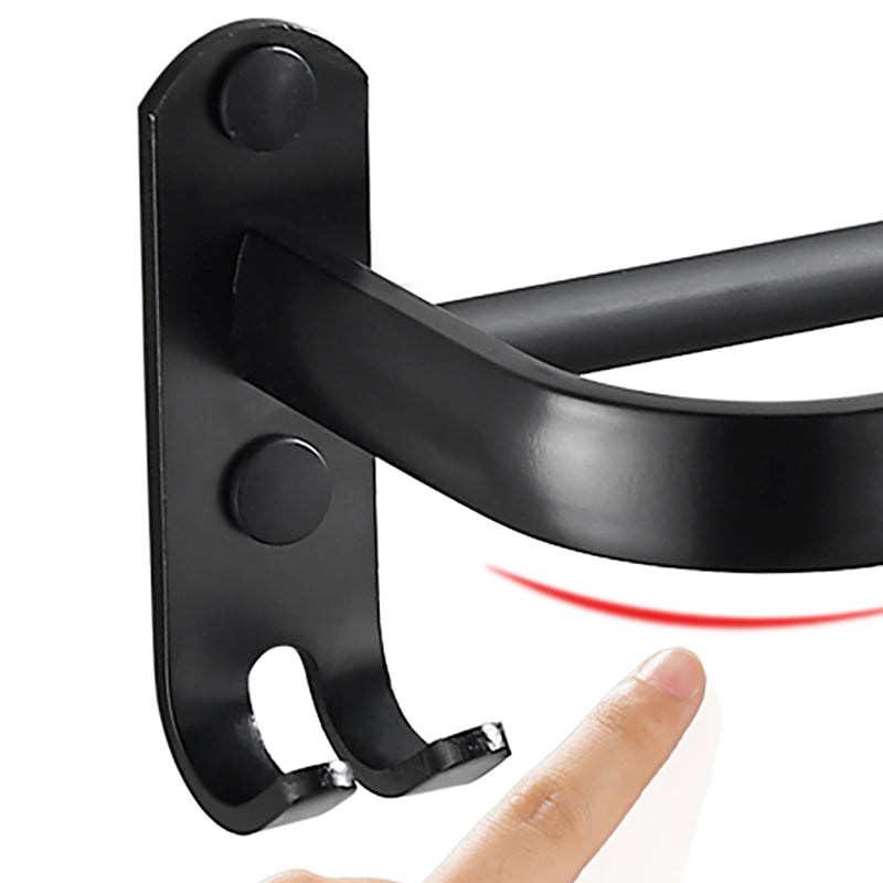 Avtoit | Modern Classic Bathroom Hardware Set Matte Black Bathrobe/Towel Bar & Bathroom Shelf