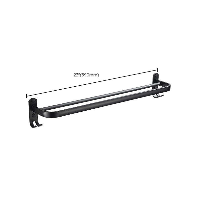 Avtoit | Modern Classic Bathroom Hardware Set Matte Black Bathrobe/Towel Bar & Bathroom Shelf