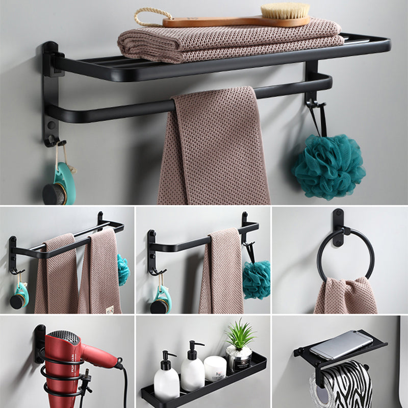 Avtoit | Contemporary Bathroom Accessory Set Black Surface Bathrobe Hook/Towel Ring Bar