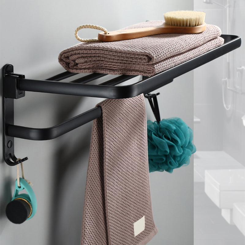 Avtoit | Contemporary Bathroom Accessory Set Black Surface Bathrobe Hook/Towel Ring Bar