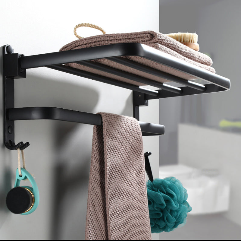Avtoit | Contemporary Bathroom Accessory Set Black Surface Bathrobe Hook/Towel Ring Bar