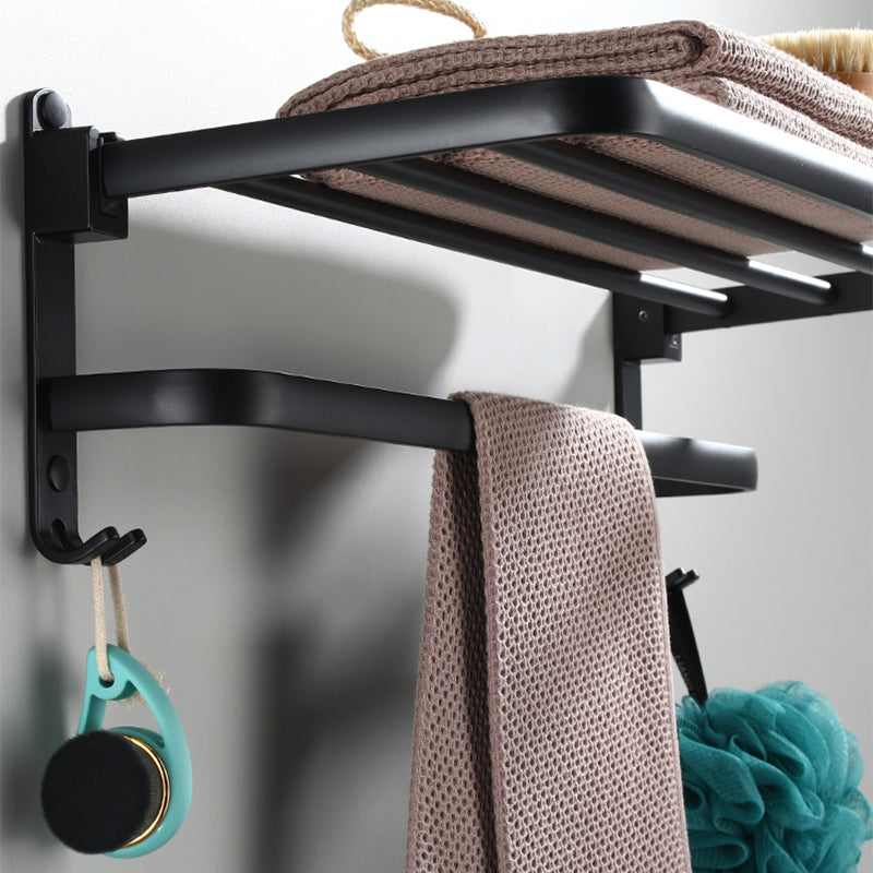 Avtoit | Contemporary Bathroom Accessory Set Black Surface Bathrobe Hook/Towel Ring Bar