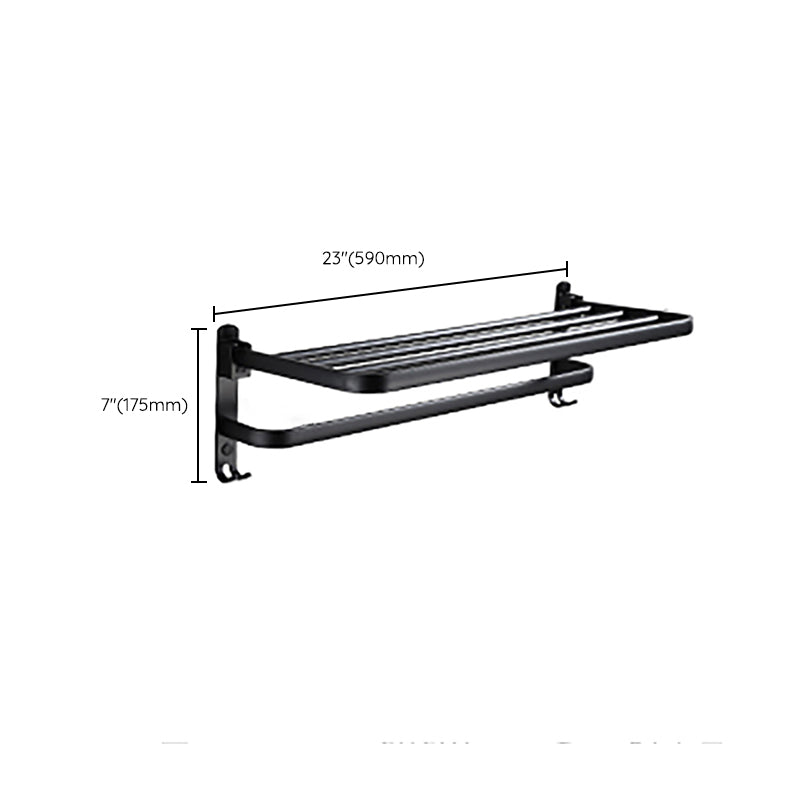 Avtoit | Contemporary Bathroom Accessory Set Black Surface Bathrobe Hook/Towel Ring Bar