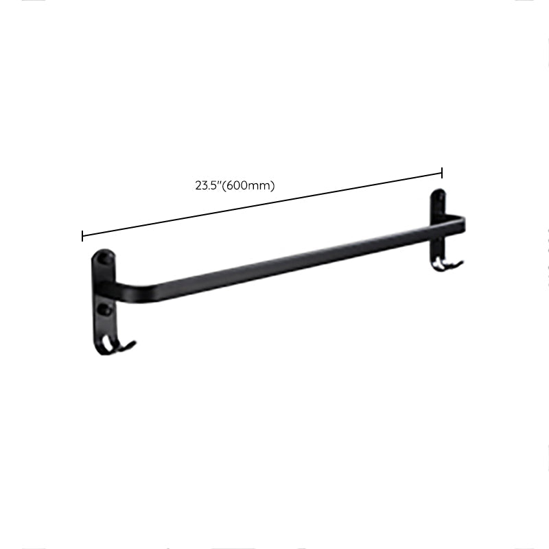 Avtoit | Contemporary Bathroom Accessory Set Black Surface Bathrobe Hook/Towel Ring Bar