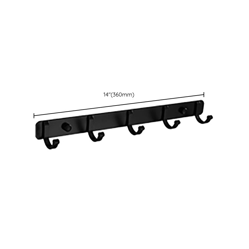 Avtoit | Contemporary Bathroom Accessory Set Black Surface Bathrobe Hook/Towel Ring Bar
