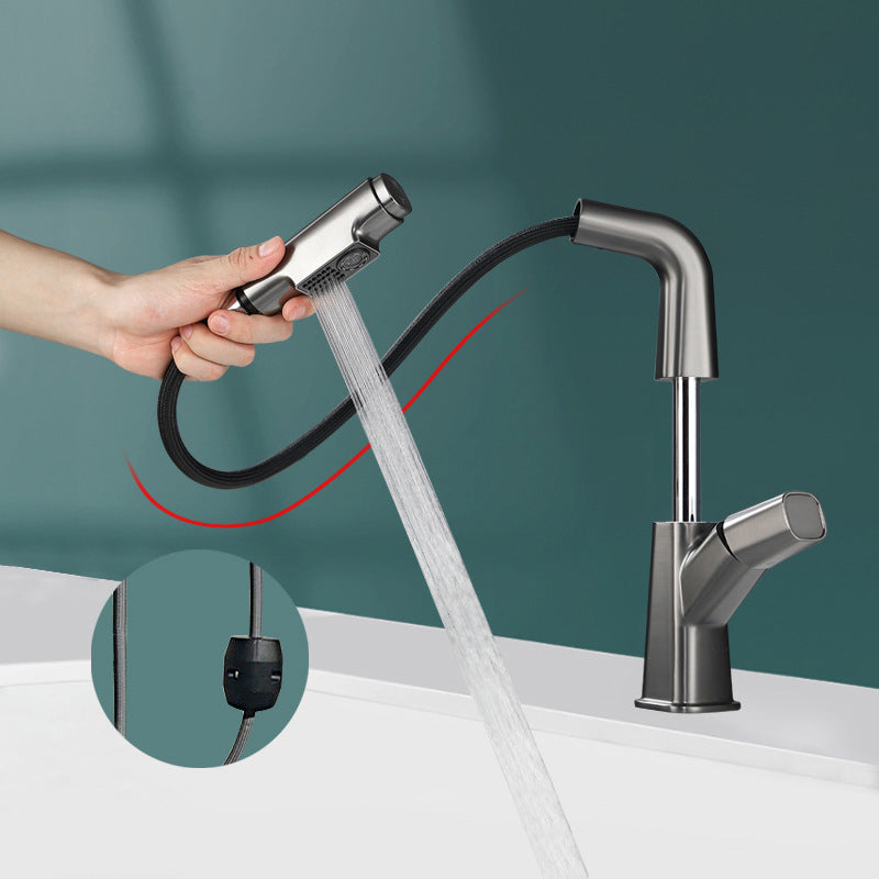 Avtoit | Brass Contemporary Sink Faucet Pull-Out Round Bathroom Faucet