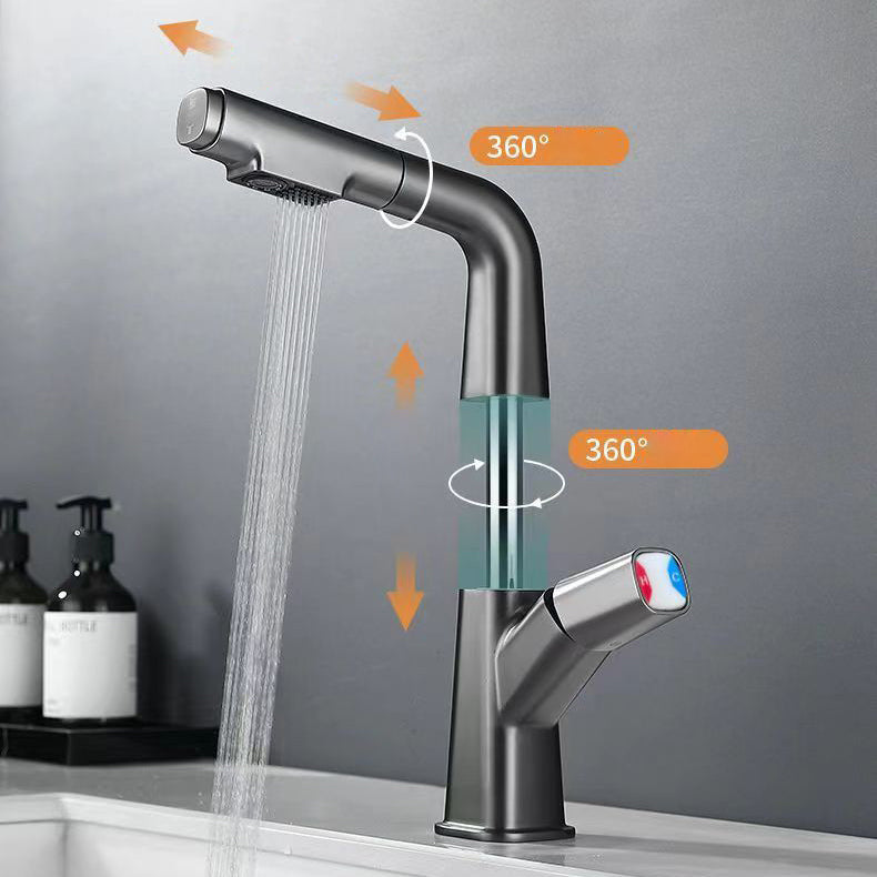 Avtoit | Brass Contemporary Sink Faucet Pull-Out Round Bathroom Faucet
