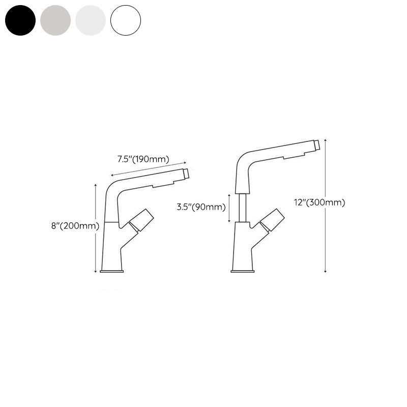 Avtoit | Brass Contemporary Sink Faucet Pull-Out Round Bathroom Faucet