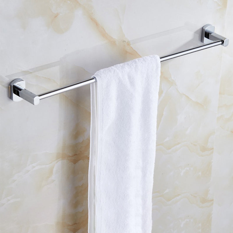 Avtoit | Polished Chrome Modern Bathroom Accessory Set Silver Towel Holder/Bath Shelf