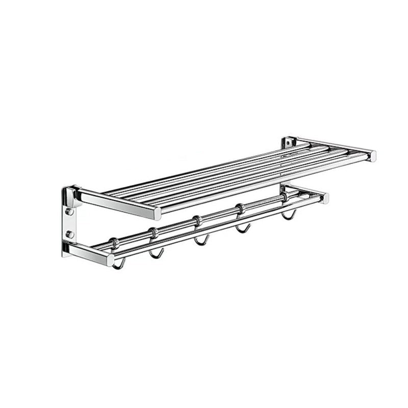 Avtoit | Polished Chrome Modern Bathroom Accessory Set Silver Towel Holder/Bath Shelf