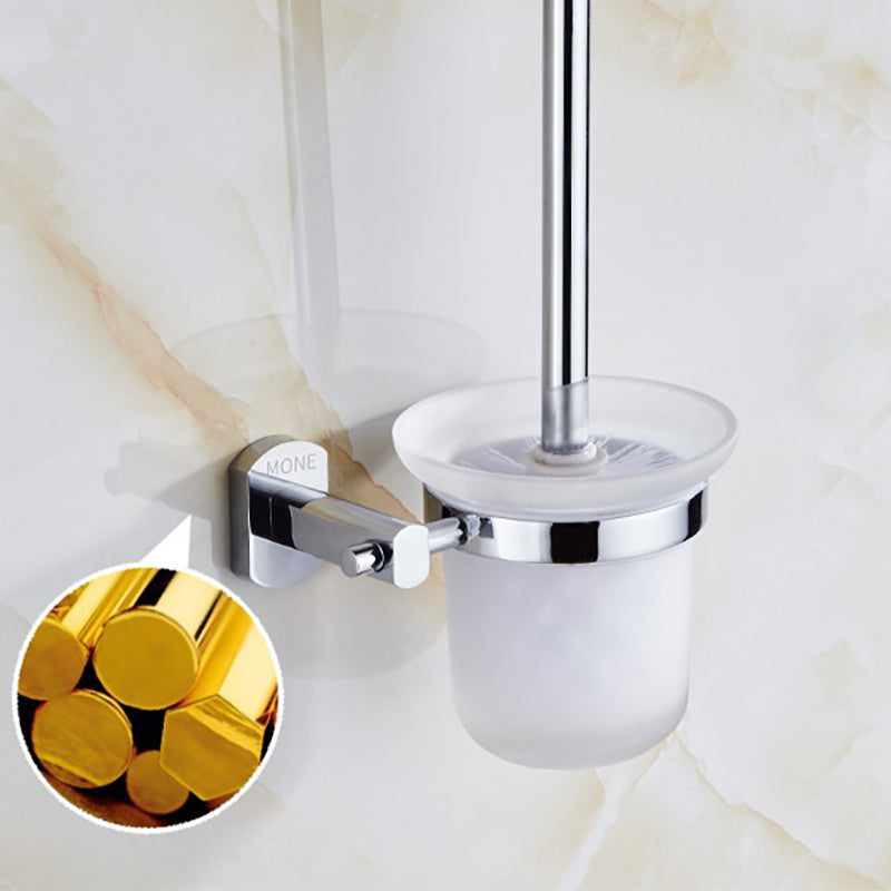 Avtoit | Polished Chrome Modern Bathroom Accessory Set Silver Towel Holder/Bath Shelf