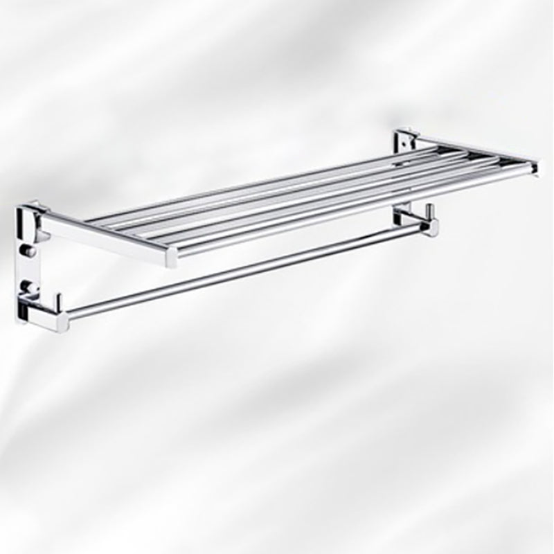 Avtoit | Polished Chrome Modern Bathroom Accessory Set Silver Towel Holder/Bath Shelf
