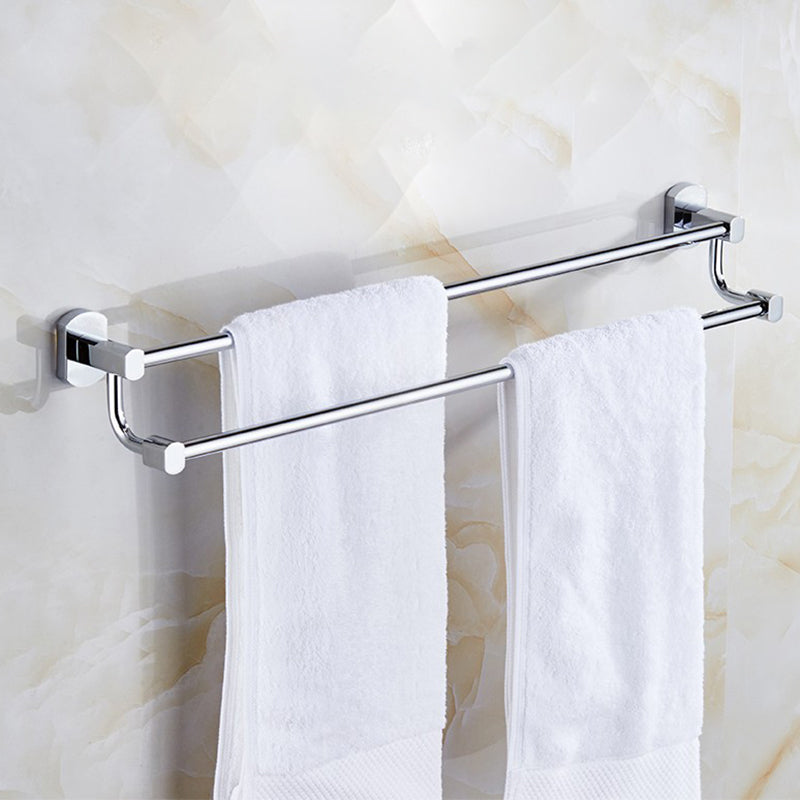 Avtoit | Polished Chrome Modern Bathroom Accessory Set Silver Towel Holder/Bath Shelf