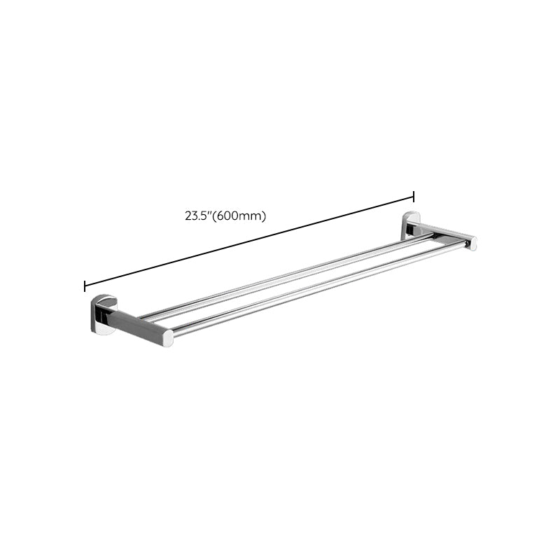 Avtoit | Polished Chrome Modern Bathroom Accessory Set Silver Towel Holder/Bath Shelf