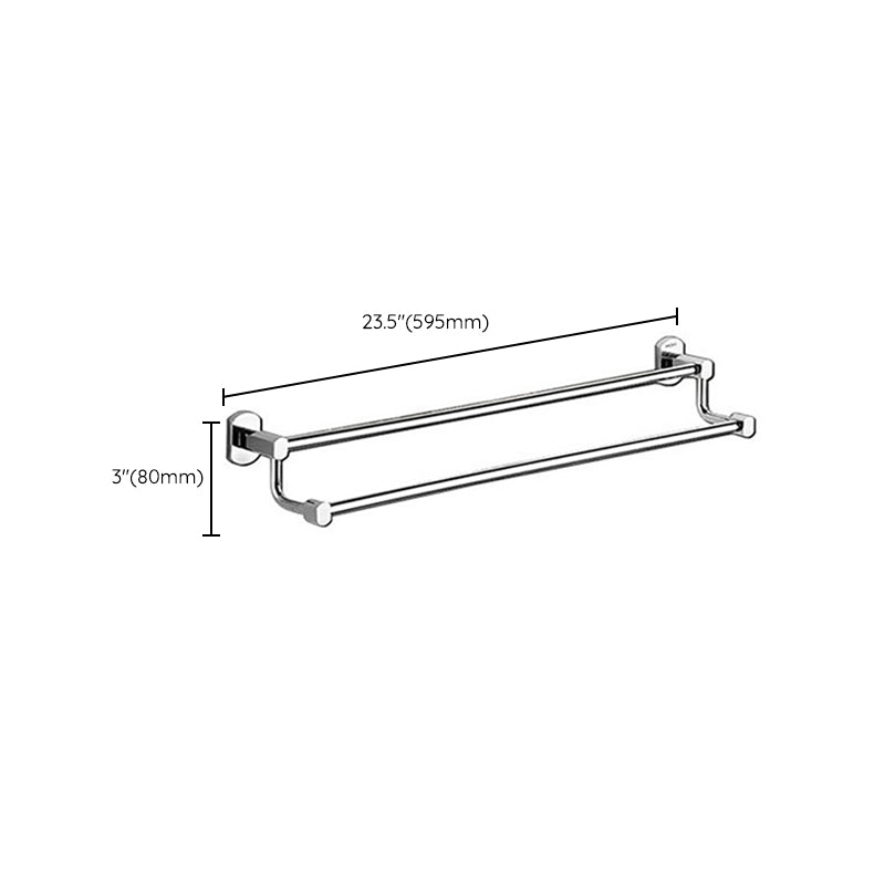 Avtoit | Polished Chrome Modern Bathroom Accessory Set Silver Towel Holder/Bath Shelf