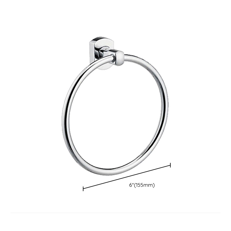 Avtoit | Polished Chrome Modern Bathroom Accessory Set Silver Towel Holder/Bath Shelf