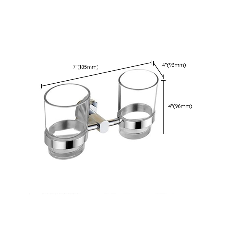 Avtoit | Polished Chrome Modern Bathroom Accessory Set Silver Towel Holder/Bath Shelf