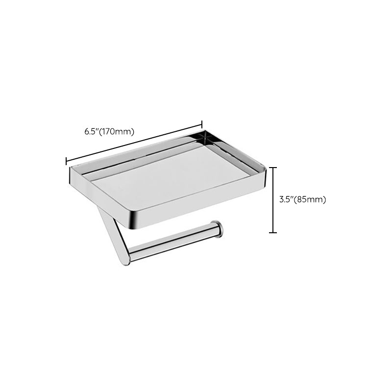 Avtoit | Polished Chrome Modern Bathroom Accessory Set Silver Towel Holder/Bath Shelf