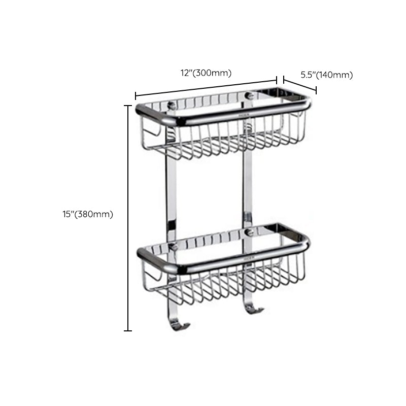 Avtoit | Polished Chrome Modern Bathroom Accessory Set Silver Towel Holder/Bath Shelf