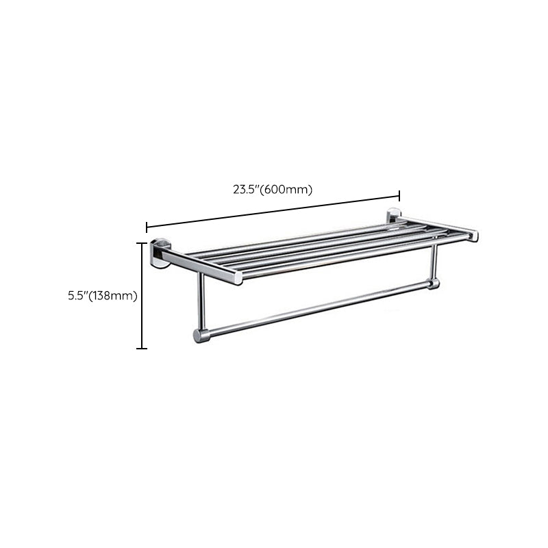 Avtoit | Polished Chrome Modern Bathroom Accessory Set Silver Towel Holder/Bath Shelf