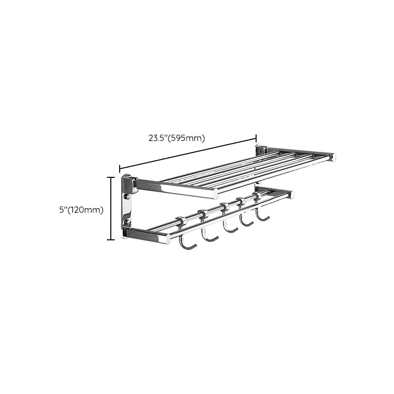 Avtoit | Polished Chrome Modern Bathroom Accessory Set Silver Towel Holder/Bath Shelf