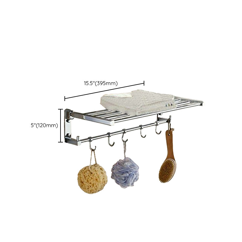 Avtoit | Polished Chrome Modern Bathroom Accessory Set Silver Towel Holder/Bath Shelf