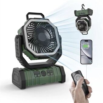 Avtoit | 3-in-1 Camping Fan with LED Light & 20000mAh Power Bank – USB Rechargeable & Wireless