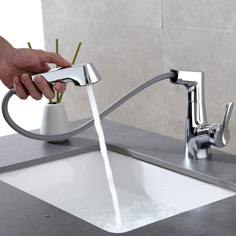 Avtoit | Modern Single Color Faucet Metal Center Connection Basin Faucet for Bathroom