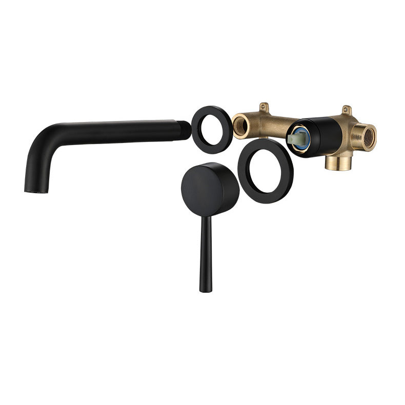 Avtoit | Industrial Sink Faucet Brass Lever Handles Low Arc Wall Mounted Bathroom Faucet