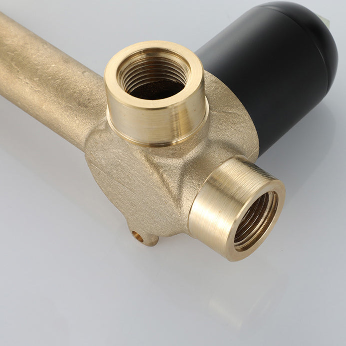 Avtoit | Industrial Sink Faucet Brass Lever Handles Low Arc Wall Mounted Bathroom Faucet