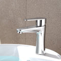 Avtoit | Modern Basin Tap Monochrome Center Mount Low Arc Faucet for Bathroom