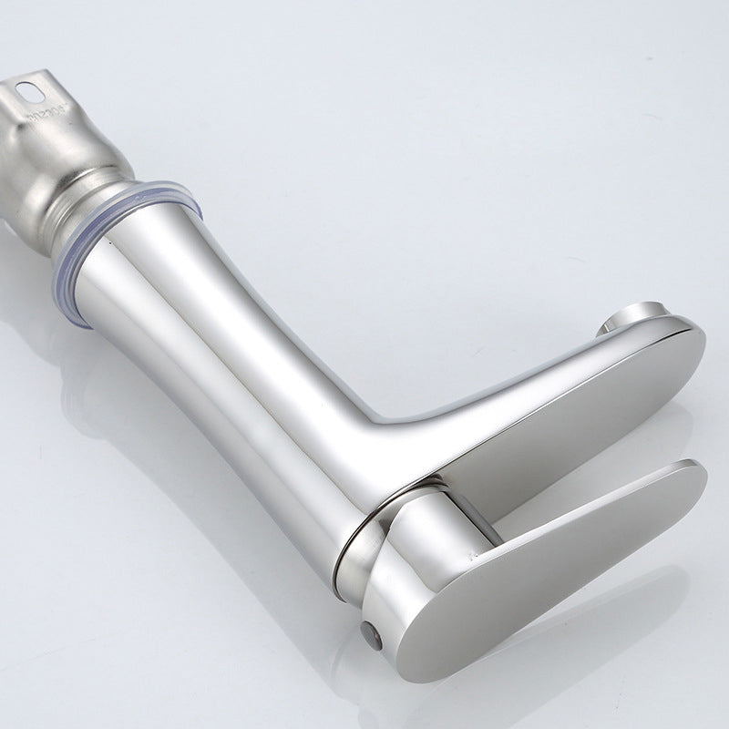 Avtoit | Modern Basin Tap Monochrome Center Mount Low Arc Faucet for Bathroom