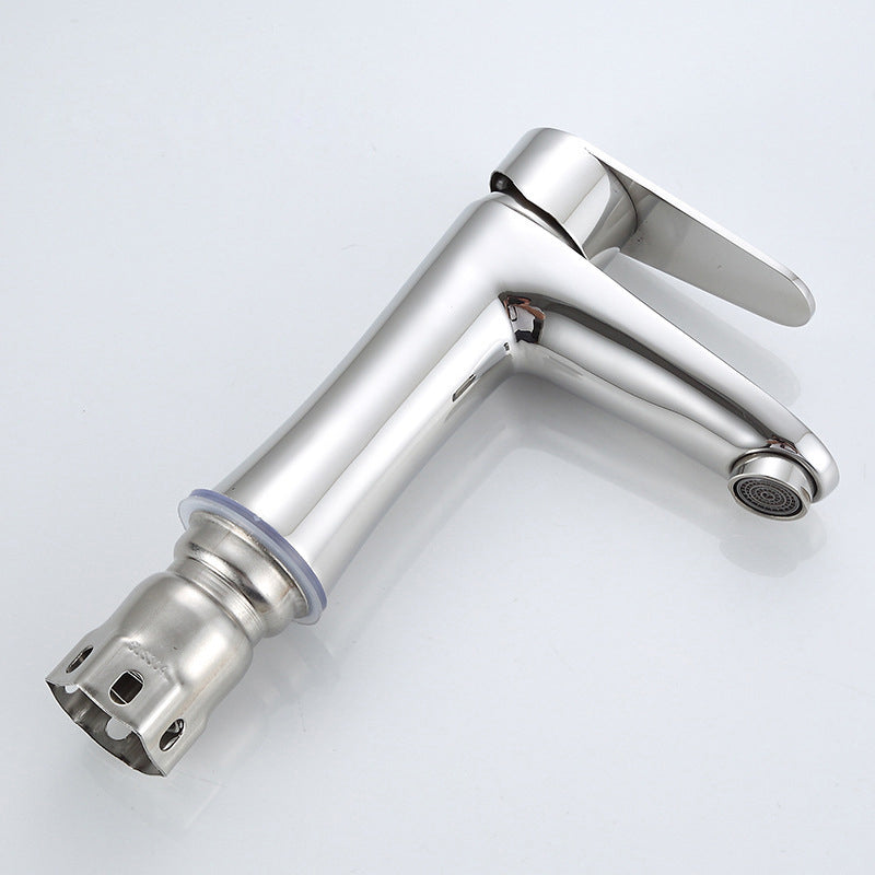 Avtoit | Modern Basin Tap Monochrome Center Mount Low Arc Faucet for Bathroom